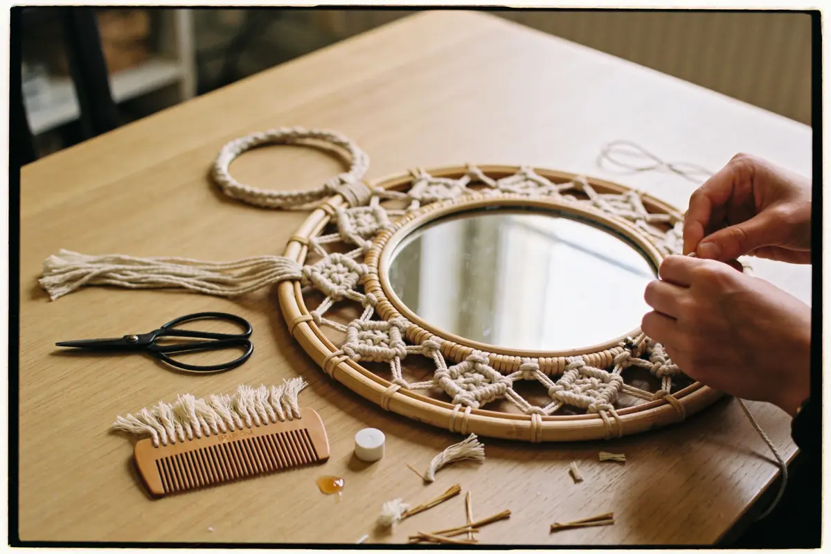 Customiser un Miroir Rotin Macramé : Tuto Bohème à Réaliser !